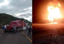 Incendian vehículos y bloquean carretera Michoacán-Colima tras asesinato de comuneros de Pómaro