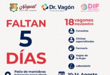 El tren de la salud estará en Nayarit del 10 al 14 de agosto