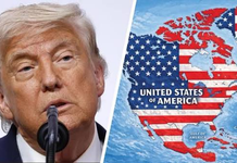 Trump comparte mapa en el que la bandera de EE.UU. cubre México, Canadá y el Caribe