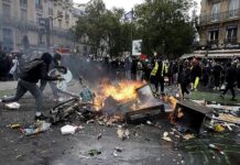 Francia en llamas miles protestan, destrozos y saqueos en todo el pais