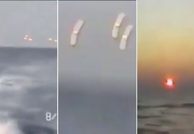 Captan presuntos 13 OVNIS brillantes en el cielo que parecen seguir a un barco pesquero